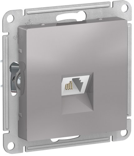 Розетка телефонная без рамки Systeme Electric AtlasDesign 1-м. RJ11 алюминий фото Розетка телефонная без рамки Systeme Electric AtlasDesign 1-м. RJ11 алюминий картинка